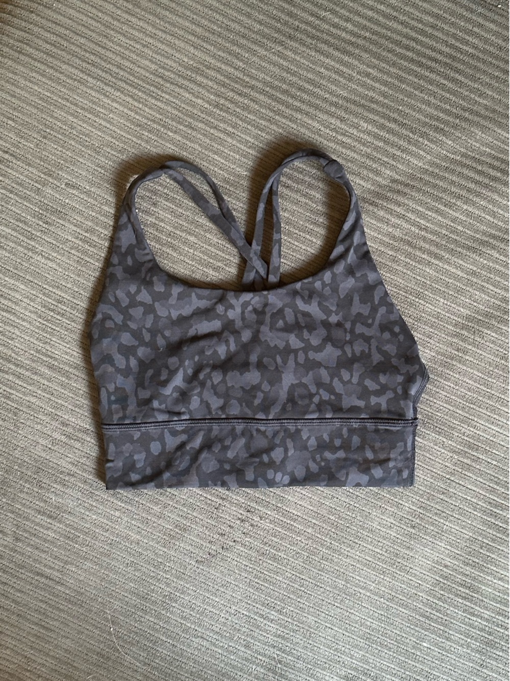 lululemon athletica Dark Gray Camo Crossback Sports Bra
